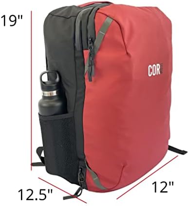 COR Surf Carry On Travel Backpack Bundle | Island Hopper Travel Backpack with Toiletry Bag and Compression Packing Cube Set (28L, Red) - Image 7