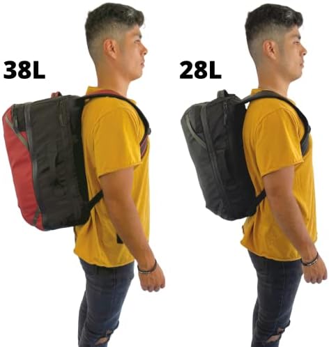 COR Surf Carry On Travel Backpack Bundle | Island Hopper Travel Backpack with Toiletry Bag and Compression Packing Cube Set (28L, Red) - Image 6