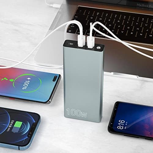 BoxWave Charger Compatible with Juniper Systems Mesa Pro - Rejuva 100W PD Power Pack (30,000mAh), High Capacity 100W PD Power Bank - Slate Grey - Image 4