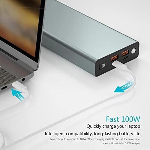 BoxWave Charger Compatible with Juniper Systems Mesa Pro - Rejuva 100W PD Power Pack (30,000mAh), High Capacity 100W PD Power Bank - Slate Grey - Image 3