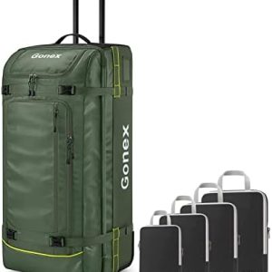 Gonex Rolling Duffle Bag with Compression Packing Cubes