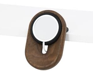 Oakywood Phone Desk Shelf Mount Compatible with Apple MagSafe Charger - Wireless Phone Charger - Magnetic Charger Station- Handmade 100% Natural Wood - Walnut